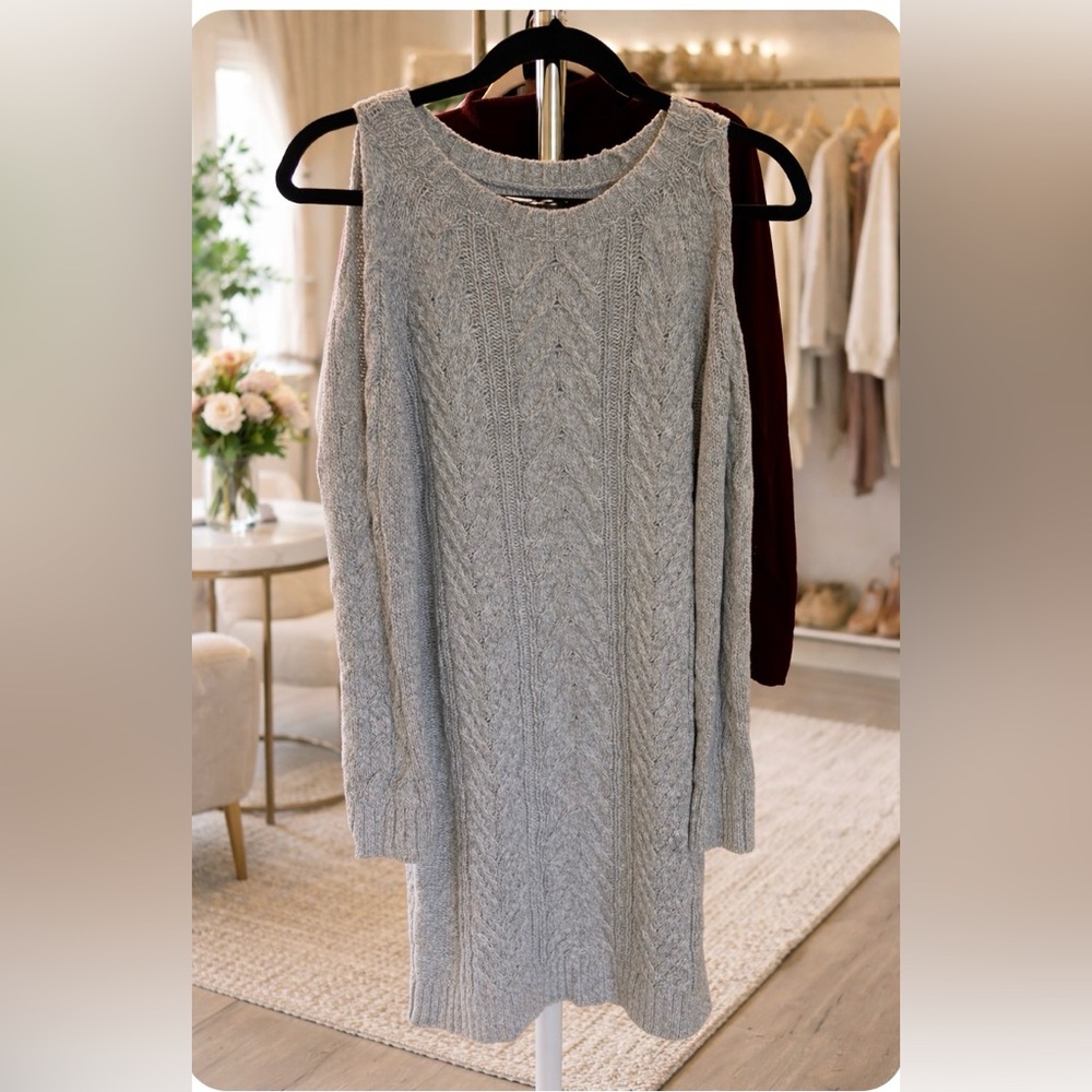 Gray Cable Knit Sweater